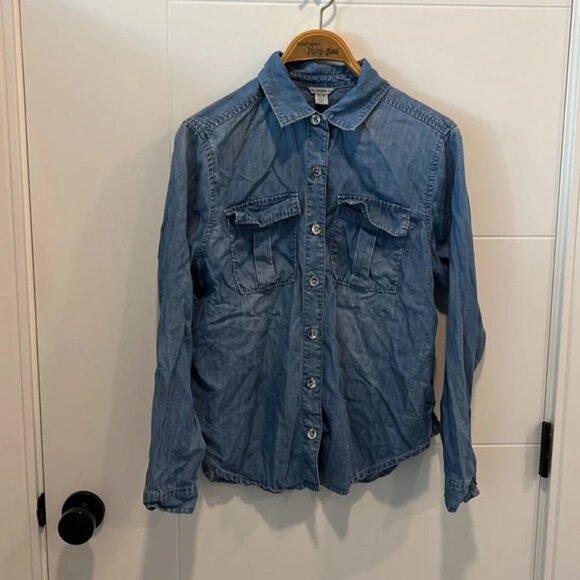 Guess vintage button up denim shirt  size XS - Picture 6 of 9